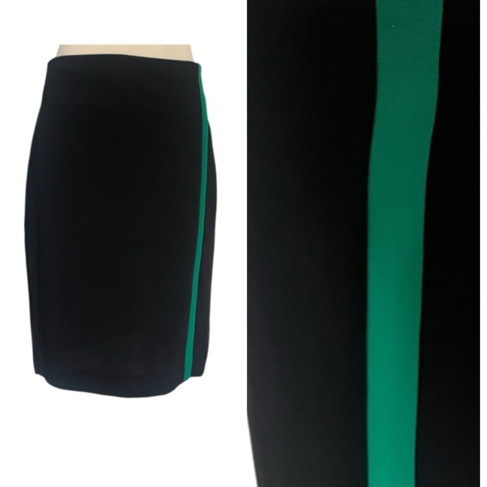 Banana Republic Black Pencil Skirt with Green Stripe Sz 4 - Picture 8 of 8